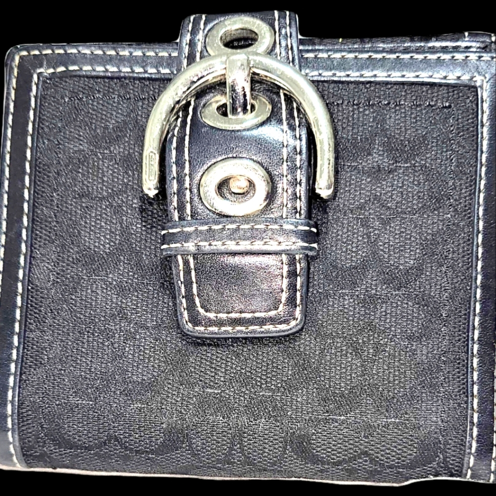 Coach Signature Canvas Leather Wallet Bifold